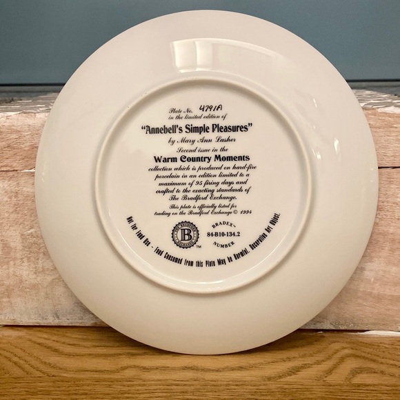 Vintage Mary Ann Lasher Collector Plate -  “Annebell's Simple Pleasures" - Picture 2 of 3